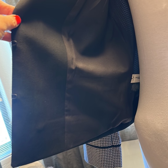 NWT Ann Taylor Houndstooth Jacket. Dark Navy, Black And White Size 6 - Picture 3 of 6